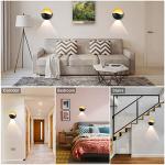 Kawell Modern Creative 12W LED Wall Sconce Waterproof Wall Light Indoor Outdoor Lamp Sunrise Effect Art Deco for Bedroom, Living Room, Bathroom, Cafe, Lounge, Corridor, Stairs, Black, 3000K