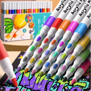 12-80 Colors Acrylic Markers Pen Set Paint Art Marker Soft Tip Pen for Children Stone Paint Ceramic Glass Wood Fabric Painting