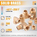 Ailbiuko 156PCS Brass Pipe Fittings Assortment Kit 1/8" 1/4" 3/8" 1/2" 3/4" NPT Adapter,Reducer Bushing, Hex Nipple, Reducing Hex Coupling,Hex Head Plugs,Street Elbow,Street Tee,Socket Plug