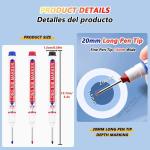 1-40PCS 20mm Deep Hole Long Nib Head Markers For Metal Perforating Pen Waterproof Bathroom Woodworking Decoration Multi-Purpose