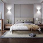 Kawell 12W Modern LED Wall Sconce Adjustable Beam Angle Waterproof IP65 Aluminum Wall Light Indoor Outdoor for Bathroom Living Room Bedroom Hallway Corridor Stairs, White 6000K