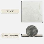 Nexus Self Adhesive 12-Inch Vinyl Floor Tiles, 20 Tiles - 12" x 12", Classic White w/Grey Veins Pattern - Peel & Stick, DIY Flooring for Kitchen, Dining Room, Bedrooms & Bathrooms by Achim Home Decor