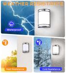 CLOUDY BAY Indoor/Outdoor Motion Sensor LED Wall Light,120V 15W 1000LM Porch Light,3000K/4000K/5000K Selectable,Wet Location,Brushed Nickel