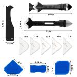 9PCS Caulk Nozzle Applicator Silicone Scraper Sealant Caulking Smooth Remover Tools Kit Floor Caulk Finisher Grout Accessoriess
