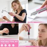CRESOLVIA Pink Tool Kit 69 Piece Tool Kit for Women Small Basic Hand Tool Box Home Tool Set Perfect for Ladies and Girls with General Home Repairs, DIY Project,Office and College Dormitory Use