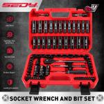 96PC 3/8" Drive Impact Socket Wrench and Bit Set Standard & Deep SAE & Metric