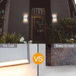 FUDESY LED Wall Sconce, White Plastic Modern Wall Lighting Fixtures, Indoor Outdoor Up and Down Wall Lamp for Living Room Bedroom Hallway Corridors, 3000K, Warm White, 2-Pack