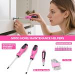CRESOLVIA Pink Tool Kit 69 Piece Tool Kit for Women Small Basic Hand Tool Box Home Tool Set Perfect for Ladies and Girls with General Home Repairs, DIY Project,Office and College Dormitory Use