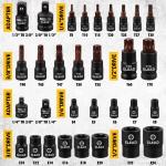 32PC Torx Bit Socket Set T8-T70 & E-Torx E4-E24 Work Glove S2 Alloy Steel Star