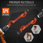 18PC Impact Magnetic Nut Drivers Set SAE & Metric Extra Long 1/4" Hex Shank Case