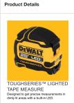 DeWALT 25 ft. Tape Measure with Rechargeable LED Light, DWHT35625S