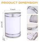 CLOUDY BAY Indoor/Outdoor Motion Sensor LED Wall Light,120V 15W 1000LM Porch Light,3000K/4000K/5000K Selectable,Wet Location,Brushed Nickel