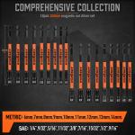 18PC Impact Magnetic Nut Drivers Set SAE & Metric Extra Long 1/4" Hex Shank Case