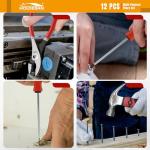 HOUSERAN 12-Piece Household Hand Tool Set with Toolbox – Heavy Duty CRV Pliers, Adjustable Wrench, Rubber Mallet & Claw Hammer for Home, Garage, Automotive & DIY Projects