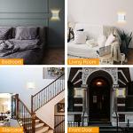 FUDESY LED Wall Sconce, White Plastic Modern Wall Lighting Fixtures, Indoor Outdoor Up and Down Wall Lamp for Living Room Bedroom Hallway Corridors, 3000K, Warm White, 2-Pack