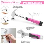 CRESOLVIA Pink Tool Kit 69 Piece Tool Kit for Women Small Basic Hand Tool Box Home Tool Set Perfect for Ladies and Girls with General Home Repairs, DIY Project,Office and College Dormitory Use