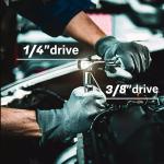 53 Pc SAE and Metric Mechanics Tool Set and Ratchet Socket Set 1/4in 3/8in Drive