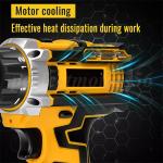 Cordless Brushless Impact Driver Hammer Drill Combo Kit with 2 Battery & Charger