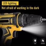 Cordless Brushless Impact Driver Hammer Drill Combo Kit with 2 Battery & Charger