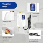 Tankless Water Heater Electric 110V, 3000W Instant Water Heater Under Sink, On Demand Hot Water Heater Electric with Digital Display, Electric Mini Water Heater for Kitchen Bathroom Washin