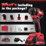 Cisivis 4-in-1 Brushless Cordless Multi-Head Drill Kit with Battery & Charger -