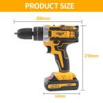 Cordless Brushless Impact Driver Hammer Drill Combo Kit with 2 Battery & Charger