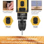 Cordless Brushless Impact Driver Hammer Drill Combo Kit with 2 Battery & Charger