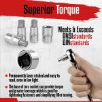 Master Torx Bit Socket and External Torx Socket Set, 60-Piece