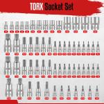 Master Torx Bit Socket and External Torx Socket Set, 60-Piece