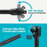 DURATECH 3PCS 6" 10” 15" Breaker Bar Set 1/4" 3/8" 1/2" Drive 180°Rotatable Head