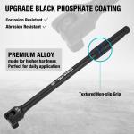 DURATECH 3PCS 6" 10” 15" Breaker Bar Set 1/4" 3/8" 1/2" Drive 180°Rotatable Head