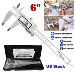 6" 150mm Digital Caliper Electronic Micrometer LCD Measuring Tool with Fraction