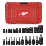25PACK Torx Bit Socket and External Socket Set 13 T8-T60 & Female E-Torx Sockets