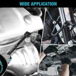 DURATECH 3PCS 6" 10” 15" Breaker Bar Set 1/4" 3/8" 1/2" Drive 180°Rotatable Head