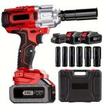 Electric Impact Wrench 1000Nm High Torque Impact Gun 1/2" Cordless Impact Wrench