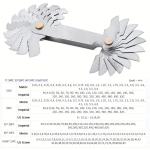 Multi-Size Thread Gauge  - Metric & Imperial for Screw Thread Measurement（58pc）