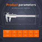 6-Inch/150Mm Vernier Caliper Measuring Tool, Fractional Calipers, High-Hardness
