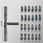 24-in-1 Ratchet Screwdriver Set T-Handle Magnetic Bits Repair Tool Kit S2 Steel