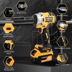 HIGH TORQUE 1/2" IMPACT WRENCH BRUSHLESS CORDLESS BATTERY IMPACT GUN KIT -Yellow