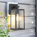 MAXvolador Outdoor Wall Lantern, Exterior Waterproof Wall Sconce Light Fixture, Black Anti-Rust Mount Light with Clear Glass, E26 Base Wall Lamp