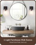 EDISHINE 2Pack Wall Sconces Farmhouse Vanity Lights Fixtures Wood Rustic Lamp