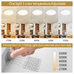 6 Pack 12 Inch 5CCT LED Ceiling Light Flush Mount Dimmable Fixture White 2880LM