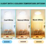 Flush Mount LED Ceiling Light 12 Inch, Ultra Thin 1.97" Low Profile Round