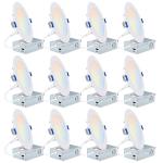 12 Pack 6 Inch 5CCT Ultra-Thin LED Recessed Ceiling Light with Junction Box