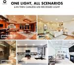12 Pack 6 Inch 5CCT Ultra-Thin LED Recessed Ceiling Light with Junction Box