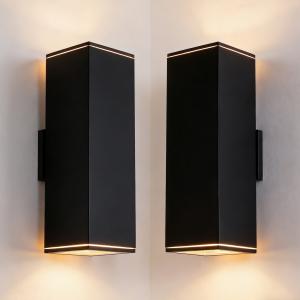 2 Pack 18" Wall Lamp Up Down Light Outdoor Sconce Waterproof Exterior Fixture UL
