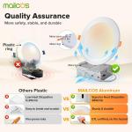 12 Pack 6 Inch 5CCT LED Recessed Ceiling Light 2700K-5000K With Night light