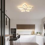 Modern LED Acrylic Ceiling Light Flush Mount Lamp Chandelier Living Room Remote