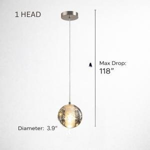 Modern G4 LED Bubble Crystal Round ball Ceiling Light Room Stair Pendant Lamp