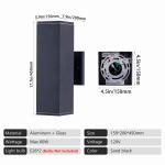 2 Pack 18" Wall Lamp Up Down Light Outdoor Sconce Waterproof Exterior Fixture UL